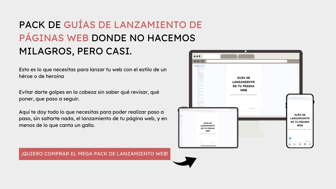 PACK DE GUÍAS DE LANZAMIENTO DE PÁGINAS WEB